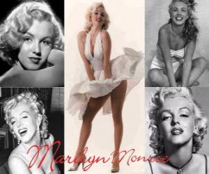 yapboz Marilyn Monroe (1926 - 1962) bir model ve Amerikan film oyuncusu oldu